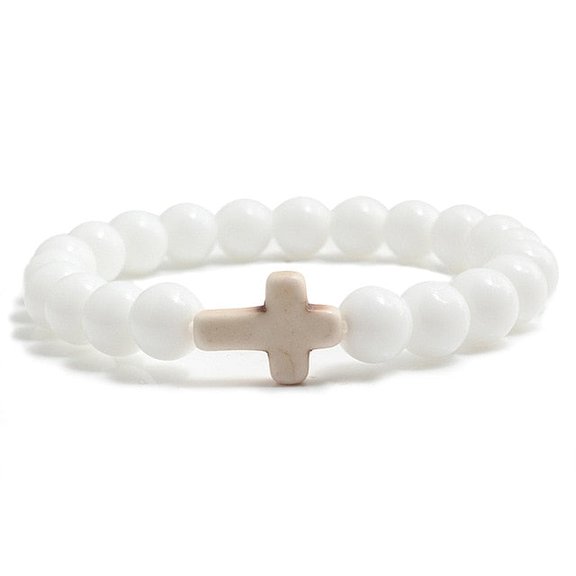 Men's Cross Beaded Bracelet