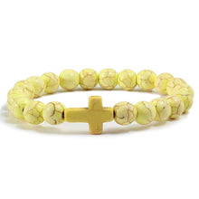 Load image into Gallery viewer, Men&#39;s Cross Beaded Bracelet