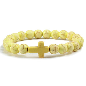 Men's Cross Beaded Bracelet