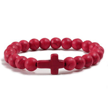 Load image into Gallery viewer, Men&#39;s Cross Beaded Bracelet