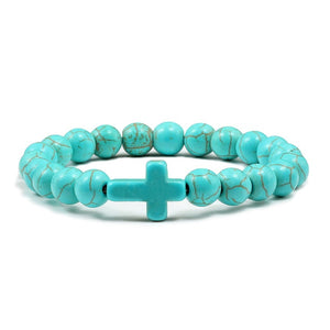 Men's Cross Beaded Bracelet