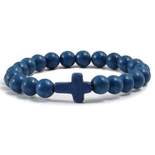 Load image into Gallery viewer, Men&#39;s Cross Beaded Bracelet