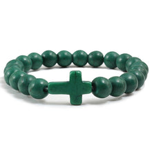 Load image into Gallery viewer, Men&#39;s Cross Beaded Bracelet