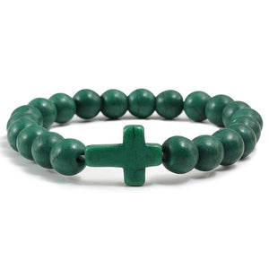 Men's Cross Beaded Bracelet