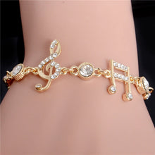 Load image into Gallery viewer, Women&#39;s Musical Notes  Gold Bracelet