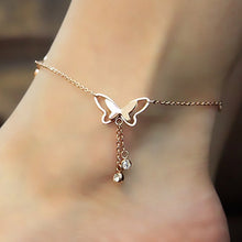 Load image into Gallery viewer, Handmade Butterfly Chain Anklet