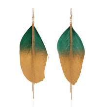 Load image into Gallery viewer, Long Style Tribal Feather Earrings