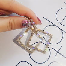 Load image into Gallery viewer, Shining Rhinestone Square Earrings