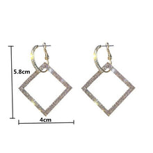 Load image into Gallery viewer, Shining Rhinestone Square Earrings