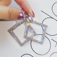 Load image into Gallery viewer, Shining Rhinestone Square Earrings