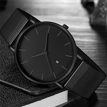 Load image into Gallery viewer, Men&#39;s Black Stainless Steel Wrist Watch