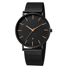 Load image into Gallery viewer, Men&#39;s Black Stainless Steel Wrist Watch