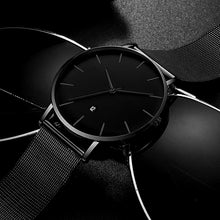 Load image into Gallery viewer, Men&#39;s Black Stainless Steel Wrist Watch