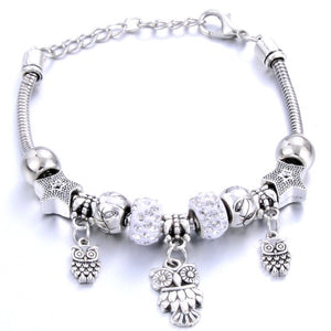 Women's Owl Shaped Charm Bracelet