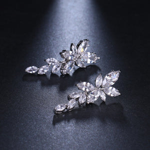 Flower Cut Crystal Earrings