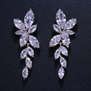 Flower Cut Crystal Earrings