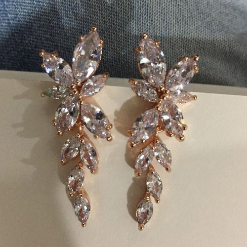 Flower Cut Crystal Earrings