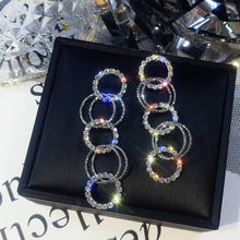 Load image into Gallery viewer, Circular Sparkle Rhinestone Earrings